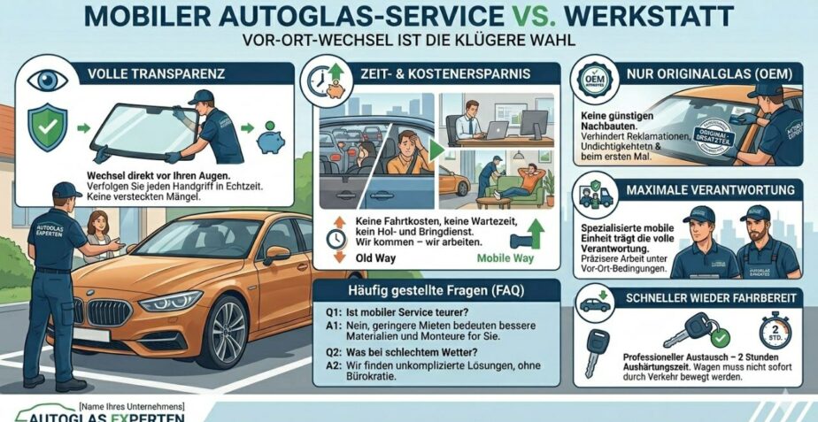 Mobiler Autoglas-Service vs. Werkstatt: Warum Vor-Ort-Wechsel besser ist