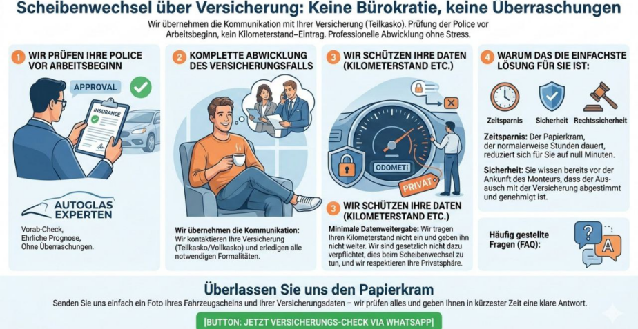 ​Scheibenwechsel über Versicherung: Keine Bürokratie, keine Überraschungen